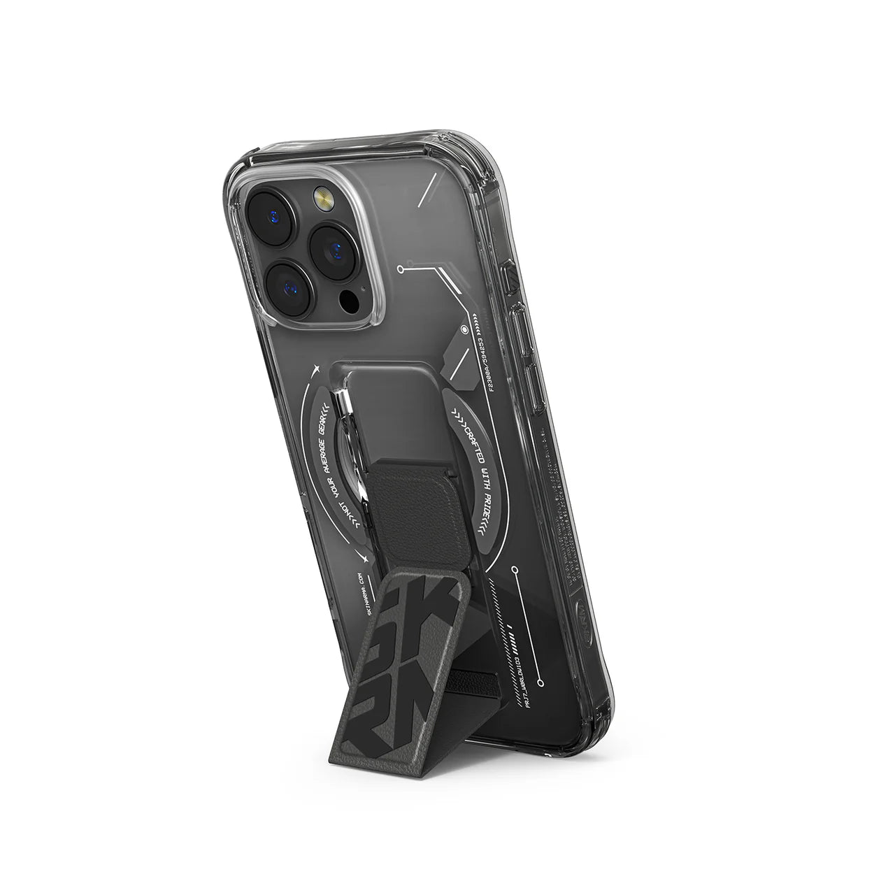 SkinArma iPhone 16 Pro Max Helio MagSafe Case With Grip Stand | Black SkinArma iPhone 16 Pro Max Helio MagSafe Case With Grip Stand | Black